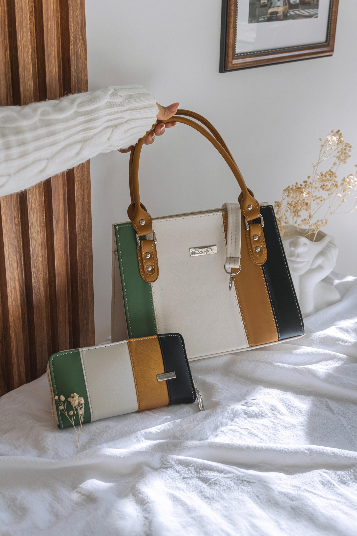 combo DÚO Bolso cartera Billetera zafiro dama