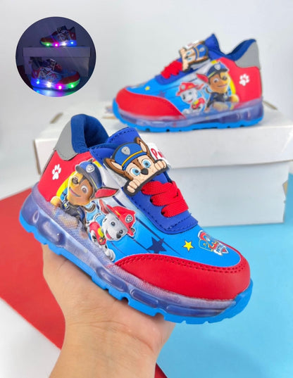 Tenis Caricatura Con Luces Para Niños y Niñas