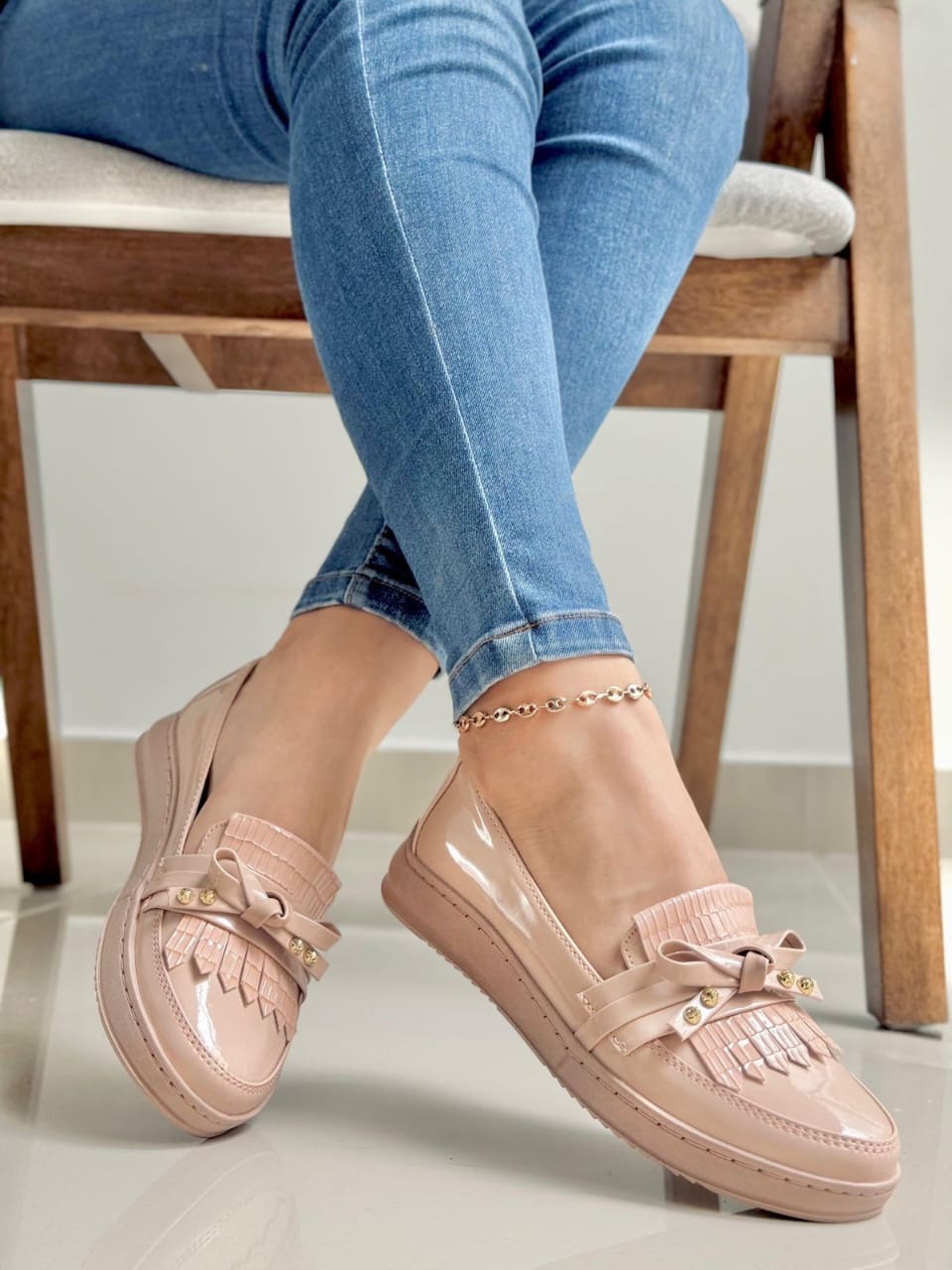 Oxford tipo baleta charol