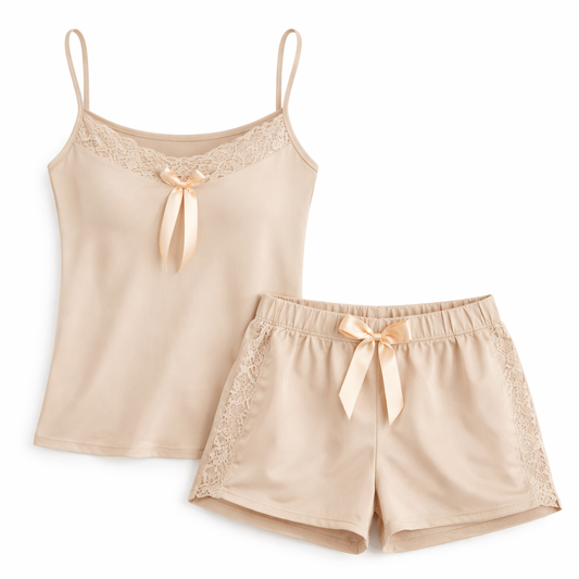 Pijama Seda y Encaje