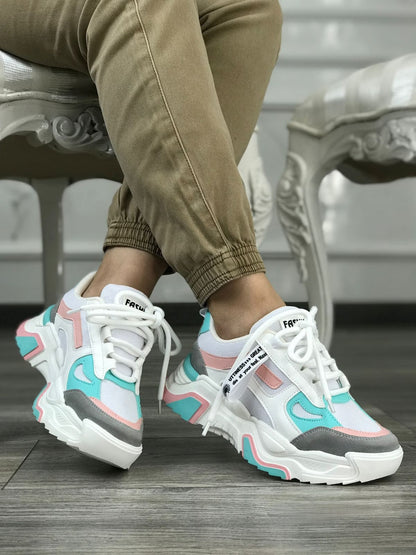 Tenis Mujer Tricolor Urbano Plataforma