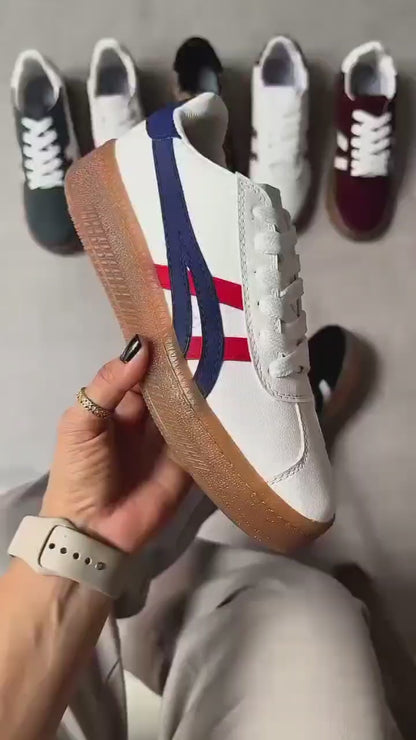 Tenis Olivia Suela Caramelo Cosidos Dama