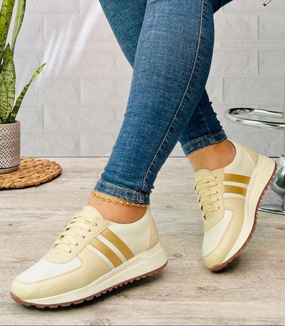 Tenis Oxford Casual Dos Líneas Mujer