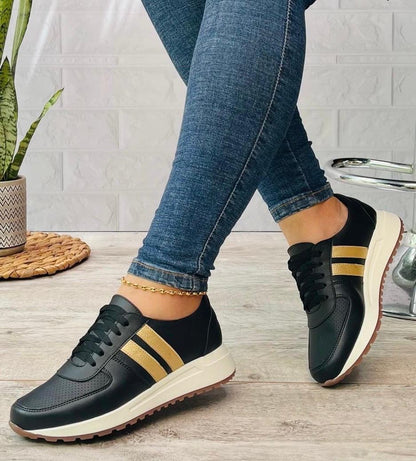 Tenis Oxford Casual Dos Líneas Mujer